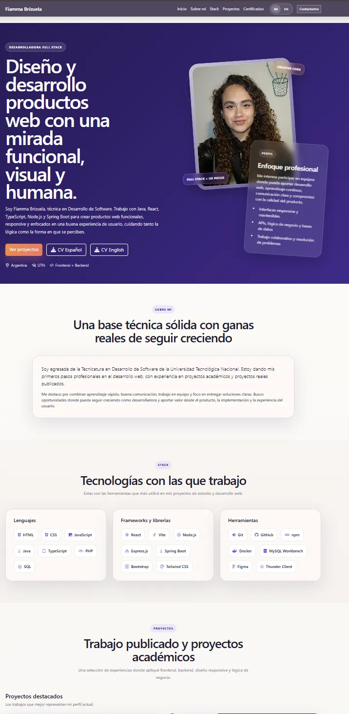 Vista previa del proyecto Portafolio personal